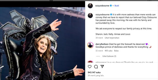 Sumber: Instagram Ozzy